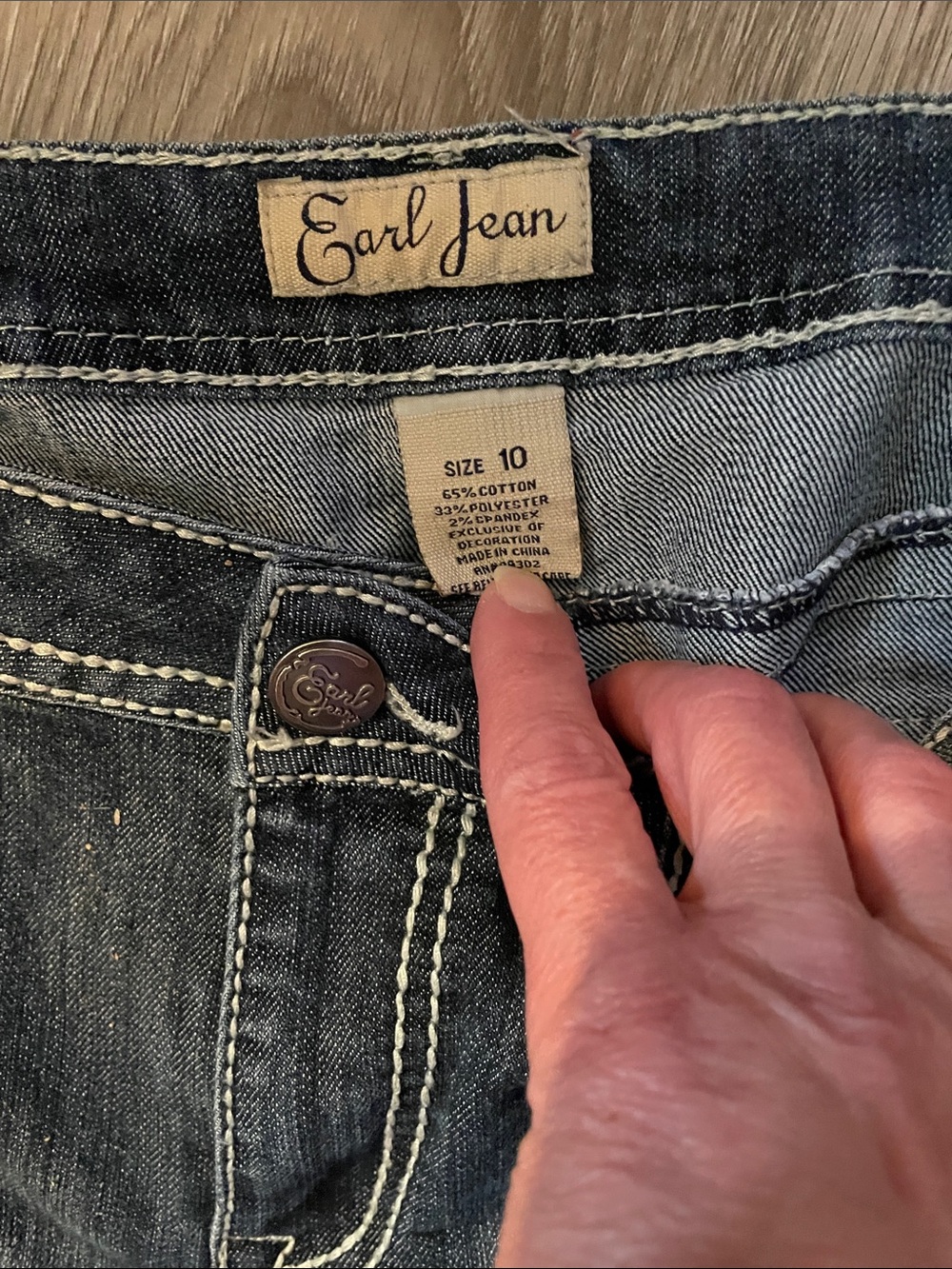 Earl Jeans Womens Straight Leg Dark Gray Denim Jeans